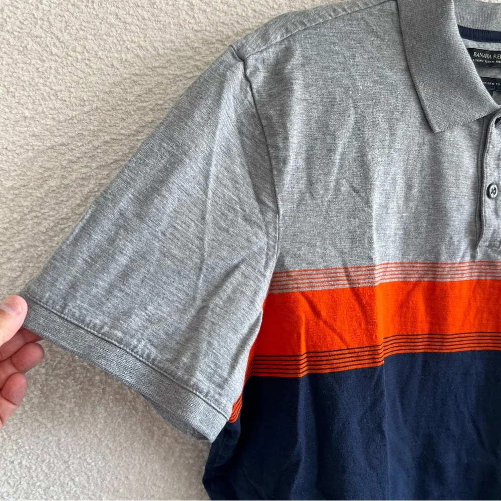 Banana Republic Polo Gray Luxury Touch‎ Men’s Short Sleeve T Shirt Size XL